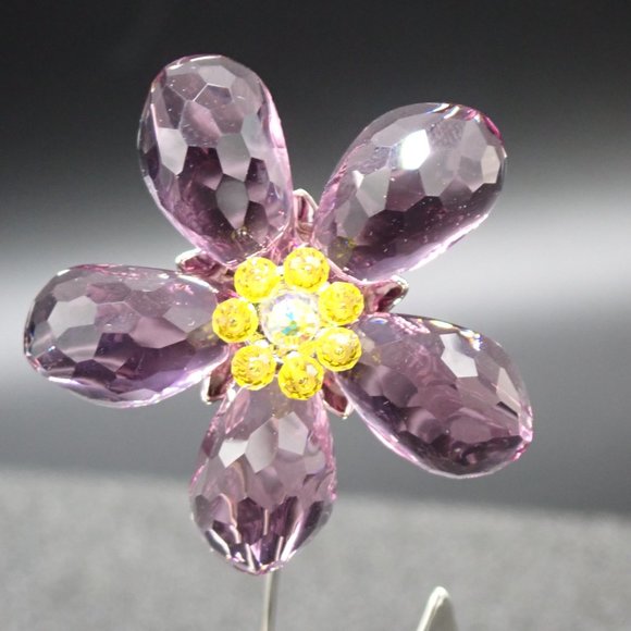 Swarovski Other - Swarovski Vintage Amethyst Pink/Purple Flower w/stand/Box.
